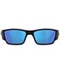 Color:Black/Blue - Image 2 - Men's Del Mar Corbina Pro 61mm Polarized Rectangle Sunglasses