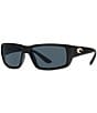 Color:Black - Image 1 - Men's Fantail 580 Polarized Rectangle Sunglasses