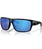 Costa Men's Fly Line 64mm Rectangle Polarized Sunglasses, Color:Matte Black/Blue - Image 1