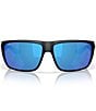 Costa Men's Fly Line 64mm Rectangle Polarized Sunglasses, Color:Matte Black/Blue - Image 2