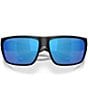 Costa Men's Fly Line 64mm Rectangle Polarized Sunglasses, Color:Matte Black/Blue - Image 5