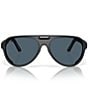 Color:Matte Black/Gray - Image 2 - Men's Grand Cataline 59mm Polarized Aviator Sunglasses