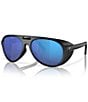 Color:Matte Black/Blue - Image 1 - Men's Grand Cataline 59mm Polarized Aviator Sunglasses