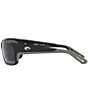 Color:Matte Black - Image 3 - Men's Matte Black Mirrored 580G Polarized Rectangle Sunglasses
