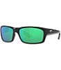 Color:Matte Black/Green - Image 1 - Men's Mirrored 580G Polarized Rectangle Sunglasses