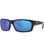 Color:Matte Black/Blue - Image 1 - Men's Mirrored 580G Polarized Rectangle Sunglasses