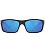 Color:Matte Black/Blue - Image 2 - Men's Mirrored 580G Polarized Rectangle Sunglasses