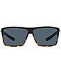 Color:Black/Tortoise - Image 2 - Men's Rincon 63mm Rectangle Black Tortoise Polarized Sunglasses