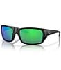 Color:Black/Green - Image 1 - Men's Tailfin 60mm Rectangle Mirrored Polarized Sunglasses