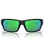 Color:Black/Green - Image 2 - Men's Tailfin 60mm Rectangle Mirrored Polarized Sunglasses