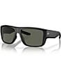 Color:Matte Black/Gray - Image 1 - Men's Taxman 59mm Mirrored Rectangle Polarized Sunglasses