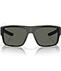 Color:Matte Black/Gray - Image 2 - Men's Taxman 59mm Mirrored Rectangle Polarized Sunglasses