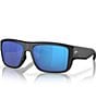 Color:Matte Black/Blue Mirror - Image 1 - Men's Taxman 59mm Mirrored Rectangle Polarized Sunglasses