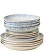 Costa Nova Brisa Collection 12-Piece Dinnerware Set with Pasta Bowl, Color:Ria Blue - Image 1