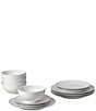 Costa Nova Friso Collection 12-Piece Dinnerware Set with Cereal Bowl, Color:White - Image 2