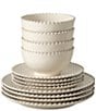Costa Nova Pearl Collection 12-Piece Dinnerware Set with Bowl, Color:Cream - Image 1