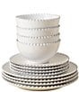 Costa Nova Pearl Collection 12-Piece Place Setting with Cereal Bowl, Color:White - Image 1