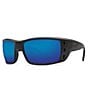 Color:Blackout Blue Mirror - Image 1 - Men's Permit Polarized Rectangle Sunglasses