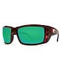 Color:Tortoise Green Mirror - Image 1 - Men's Permit Polarized Rectangle Sunglasses