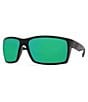 Color:Blackout - Image 1 - Reefton Blackout Polarized Mirrored Rectangle Sunglasses