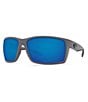 Color:Matte Gray - Image 1 - Reefton Blackout Polarized Mirrored Rectangle Sunglasses