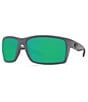 Color:Matte Grey Green Mirror - Image 1 - Reefton Blackout Polarized Mirrored Rectangle Sunglasses