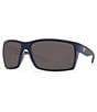 Color:Matte Blue - Image 1 - Reefton Polarized Rectangle Sunglasses