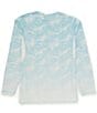 Color:Ripple Print Marine - Image 2 - Relaxed Fit Long Sleeve Printed Voyager Ombre T-Shirt