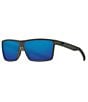 Color:Matte Grey Blue Mirror - Image 1 - Rinconcito Polarized Square Sunglasses