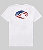 Color:White - Image 1 - Short Sleeve Americana #double;C#double; Wave Graphic T-Shirt