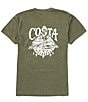 Color:Heather Military Green - Image 1 - Short Sleeve Freedom Eagle Americana Graphic T-Shirt