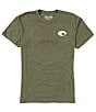 Color:Heather Military Green - Image 2 - Short Sleeve Freedom Eagle Americana Graphic T-Shirt
