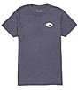 Color:Heather Navy - Image 2 - Short Sleeve Freedom Eagle Americana Graphic T-Shirt