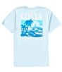 Color:Light Blue - Image 1 - Short Sleeve Gnarly Beach Graphic T-Shirt