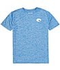 Color:Mahi Heather Royal - Image 2 - Short Sleeve Tech Arco Performance Fit Graphic T-Shirt