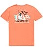 Color:Salmon - Image 1 - Short Sleeve Tech Gnarly Marlin Graphic T-Shirt