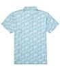Color:Ripple Print Marine - Image 2 - Short Sleeve Voyager Printed Polo Shirt