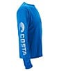Costa Tech Core Long Sleeve Performance Rashguard Crew Shirt, Color:Royal Blue - Image 2