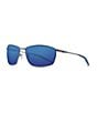 Color:Gunmetal Blue Mirror - Image 1 - Turret Polarized Rectangle Sunglasses