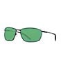 Color:Matte Black Green Mirror - Image 1 - Turret Polarized Rectangle Sunglasses