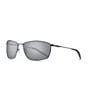 Color:Matte Silver Grey Silver Mirror - Image 1 - Turret Polarized Rectangle Sunglasses