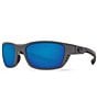 Color:Matte Grey Blue Mirror - Image 1 - Whitetip Polarized Wrap Sunglasses