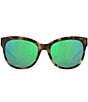 Color:Vintage Tortoise - Image 2 - Women's 6S2004 Bimini Tortoise 55mm Cat Eye Polarized Sunglasses