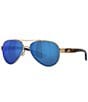 Color:Golden Pearl/Blue - Image 1 - Women's 6S4006 Loreto Pearl 56mm Pilot Polarized Sunglasses