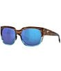 Color:Shiny Wahoo/Blue - Image 1 - Women's 6S9004 Waterwoman 2 Tortoise 58mm Square Polarized Sunglasses
