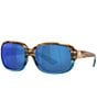 Color:Shiny Wahoo/Blue - Image 1 - Women's 6S9041 Gannet 58mm Rectangle Polarized Sunglasses