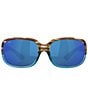 Color:Shiny Wahoo/Blue - Image 2 - Women's 6S9041 Gannet 58mm Rectangle Polarized Sunglasses