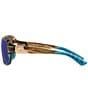 Color:Shiny Wahoo/Blue - Image 3 - Women's 6S9041 Gannet 58mm Rectangle Polarized Sunglasses