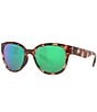 Color:Coral Tortoise/Green - Image 1 - Women's 6S9051 Salina 53mm Mirrored Rectangle Polarized Sunglasses