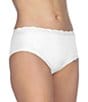 Color:White - Image 1 - Nylon Lace-Trim Hipster Panty